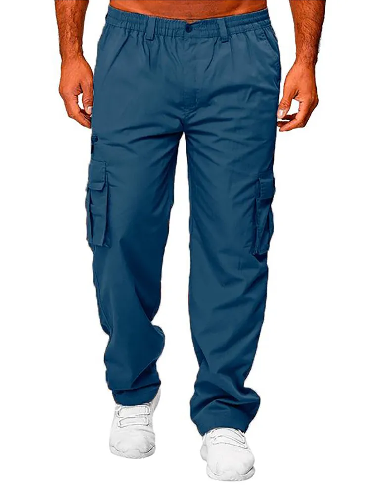 Men'S Casual Loose Straight Work Outdoor Fitness Trousers