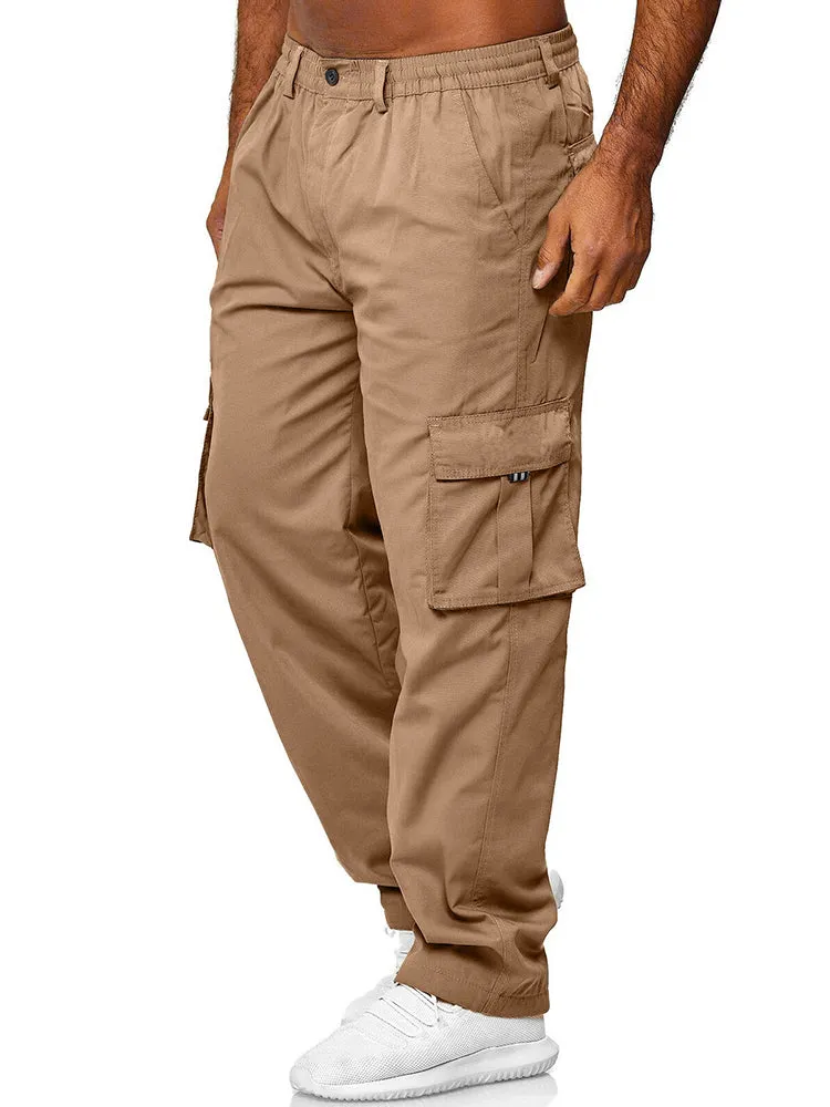 Men'S Casual Loose Straight Work Outdoor Fitness Trousers