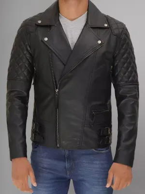 Men's Genuine Lambskin Leather Vintage Motorcycle Jacket