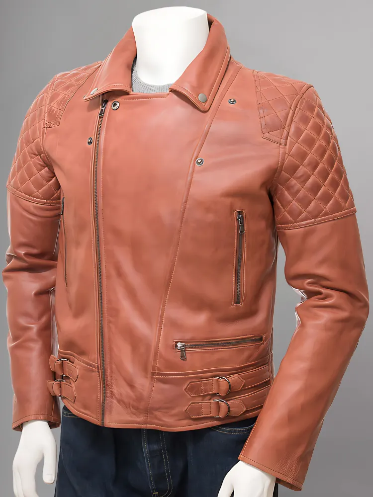 Men's Genuine Lambskin Leather Vintage Motorcycle Jacket