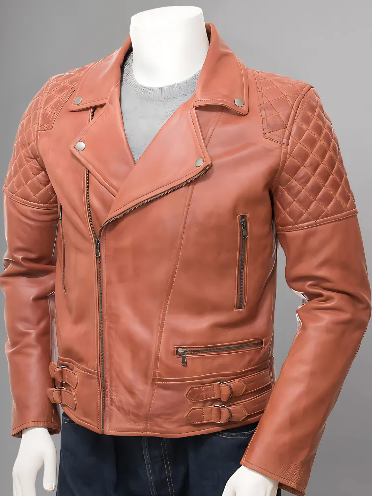 Men's Genuine Lambskin Leather Vintage Motorcycle Jacket