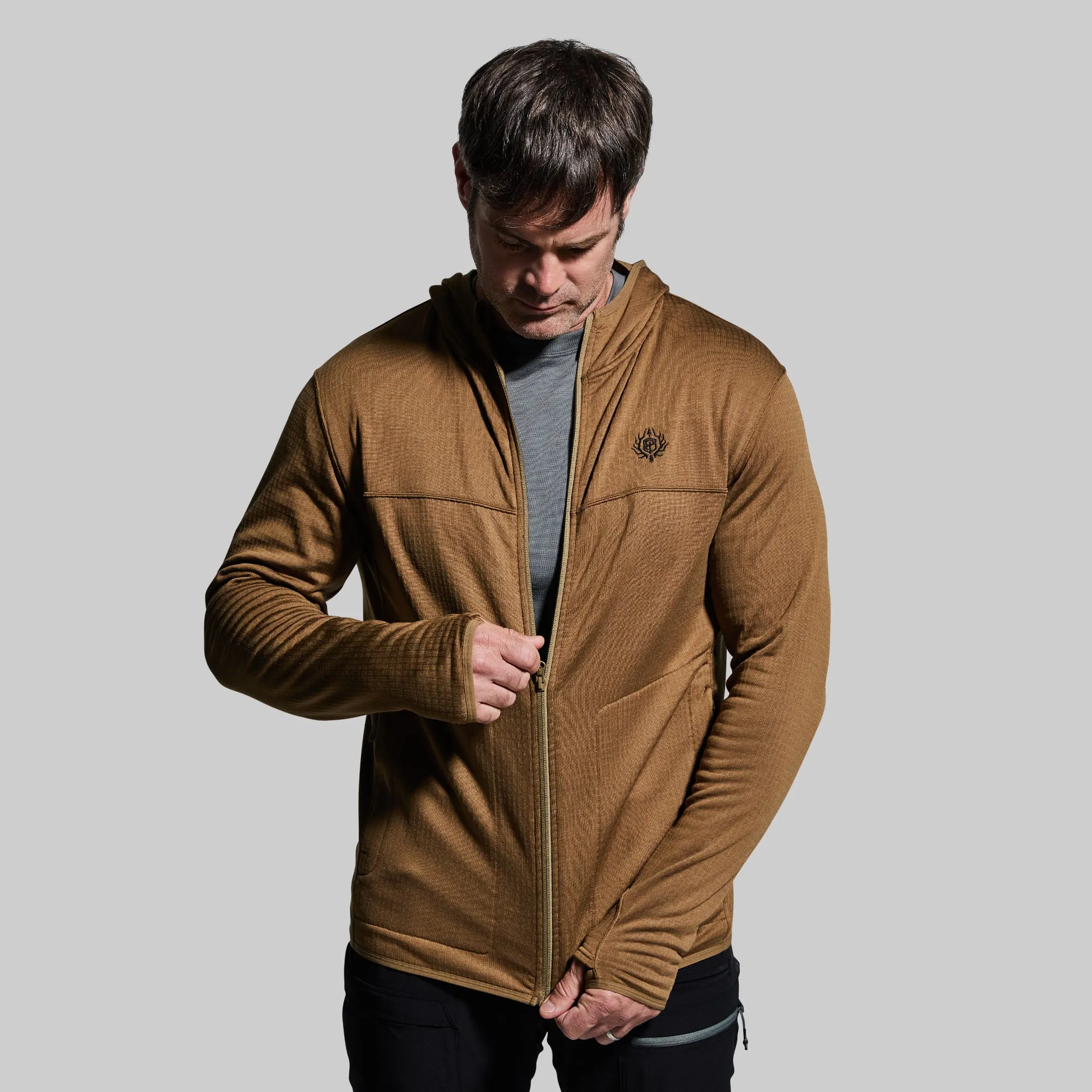 Men's Quiver Full Zip Hoodie (Coyote Brown)