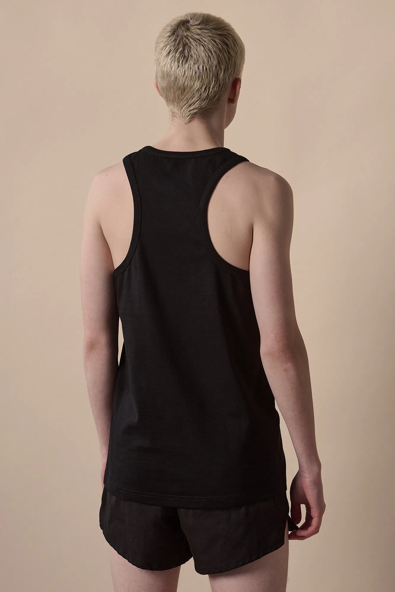 Men's Racer Back Vest Plastic Free - Black