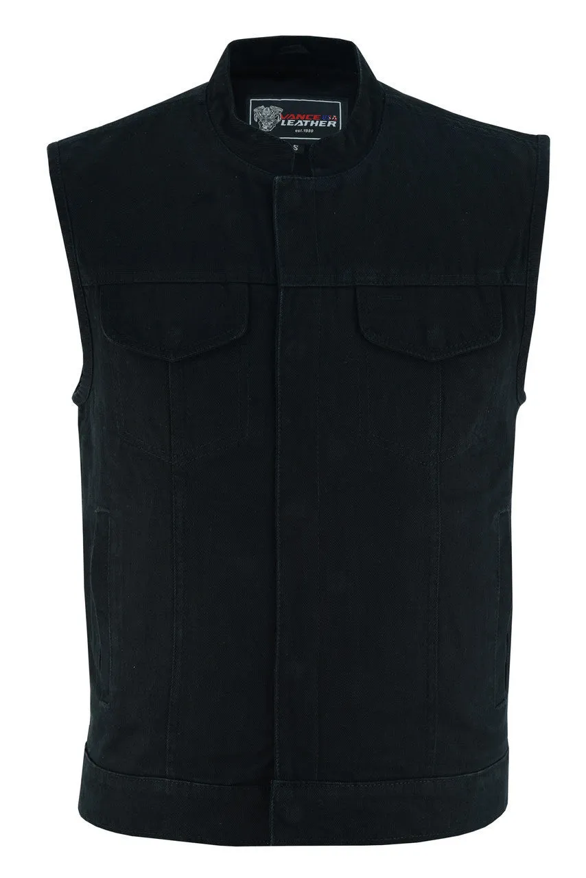 Mens SOA Style Black Denim Club Vest