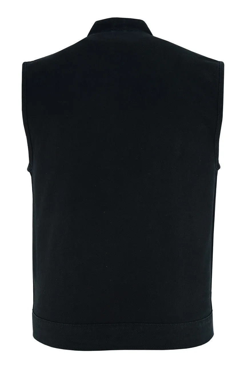 Mens SOA Style Black Denim Club Vest