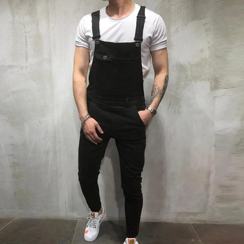 Men's Vintage Chest Pocket Denim Overalls 12793990YM