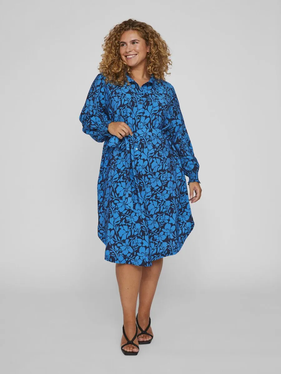 MILLE MIDI SHIRT DRESS (NAVY/BLUE)