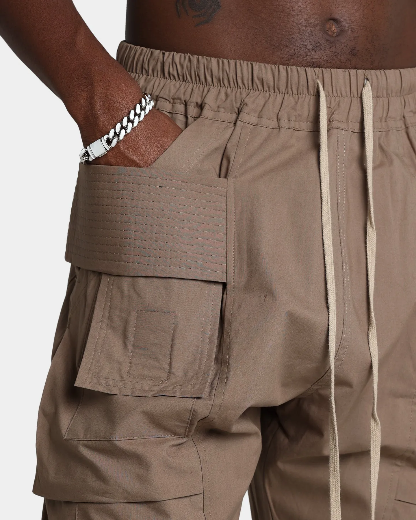 MNML Drop Crotch Cargo Pants Stone