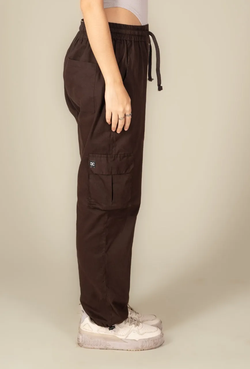 Mocha Cargo Parachute Pant - Unisex Comfy Pant