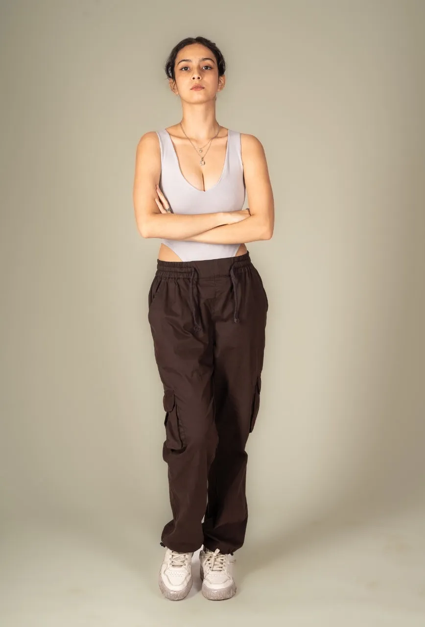 Mocha Cargo Parachute Pant - Unisex Comfy Pant