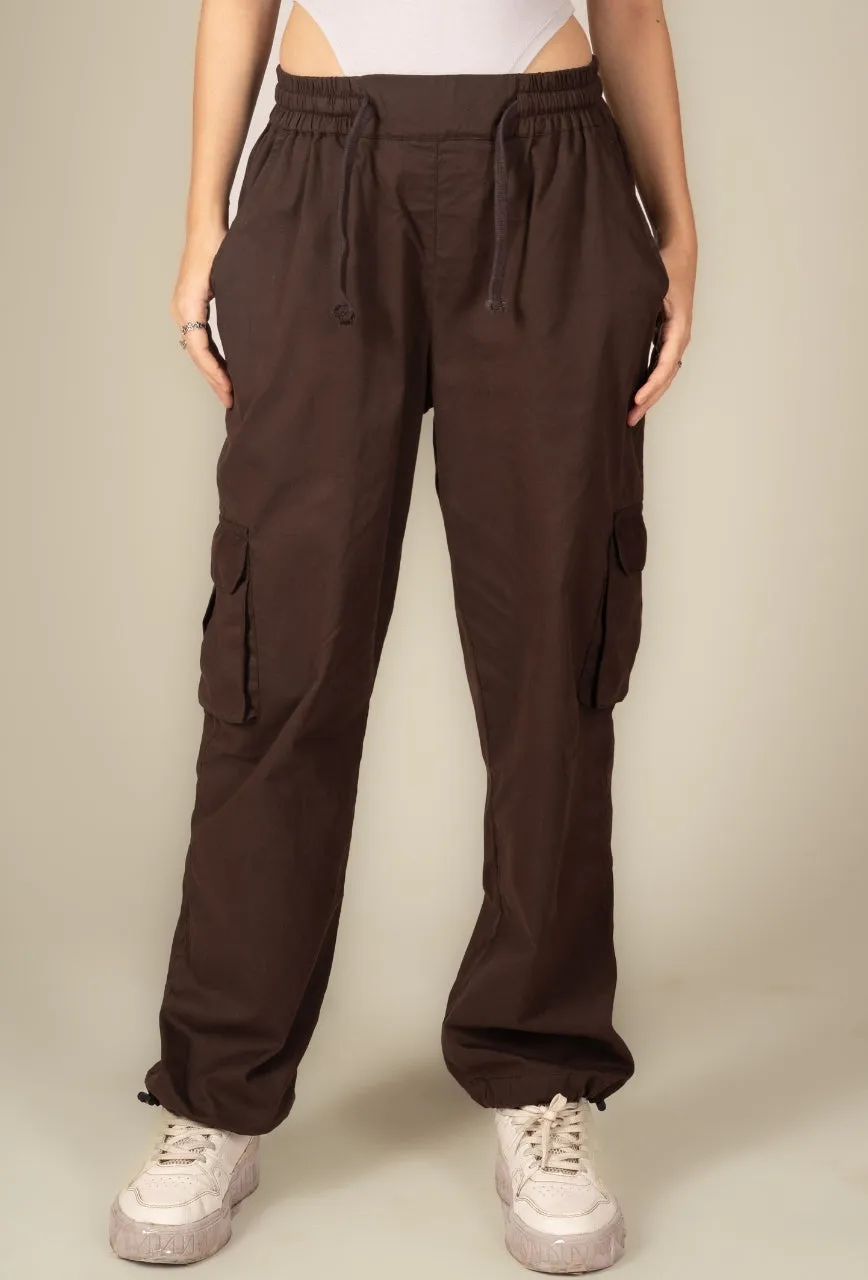 Mocha Cargo Parachute Pant - Unisex Comfy Pant