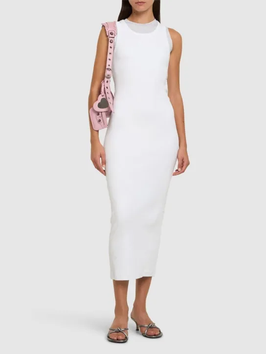 MSGM   Cotton jersey logo midi dress 