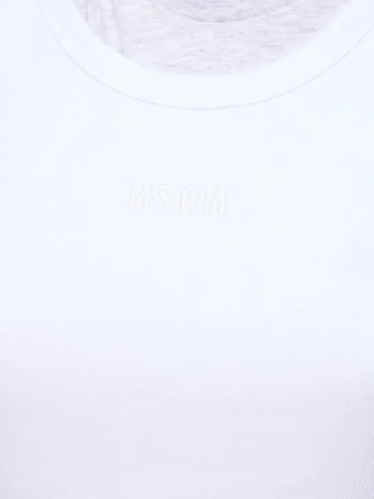 MSGM   Cotton jersey logo midi dress 