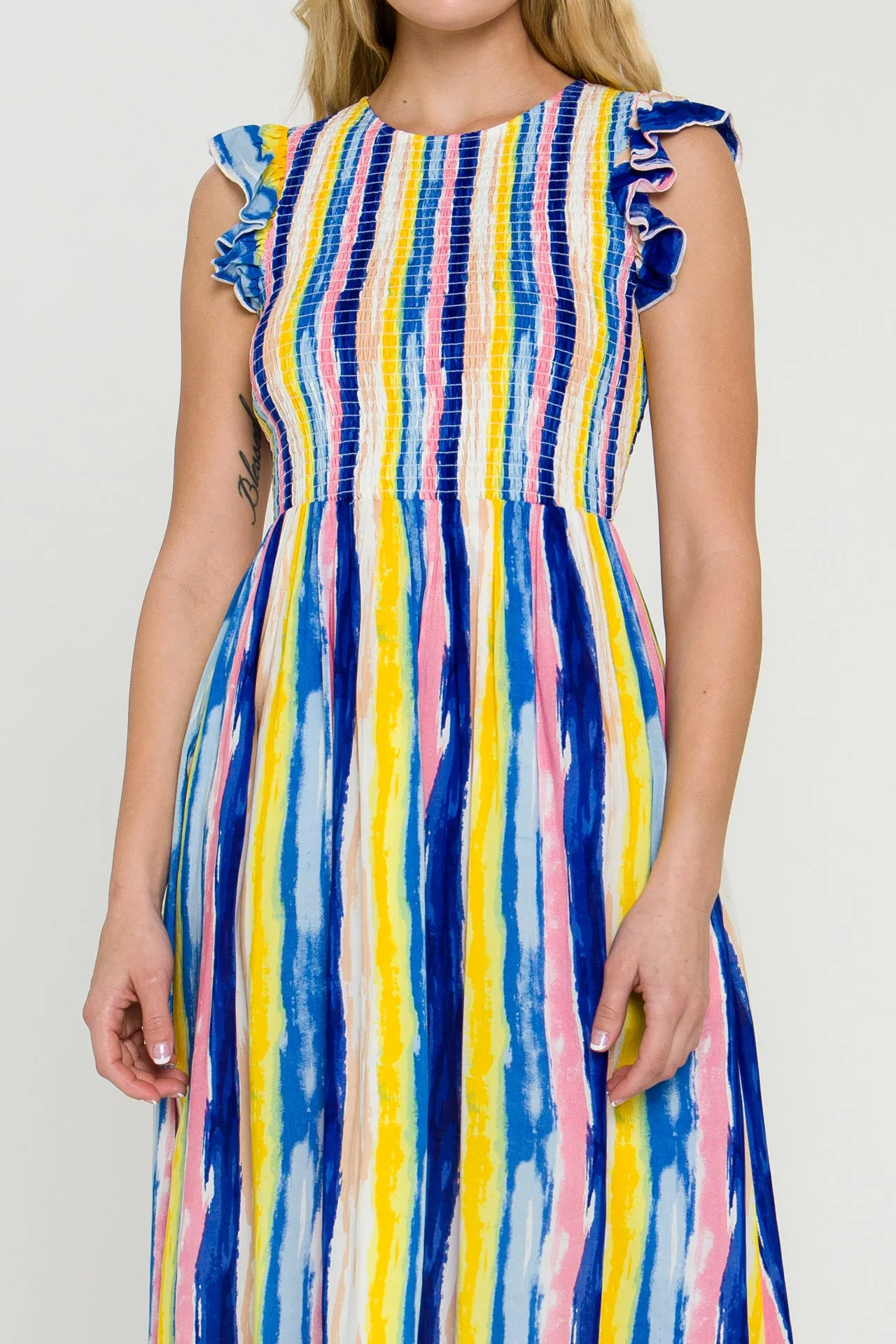 Multi Stripe Midi Dress