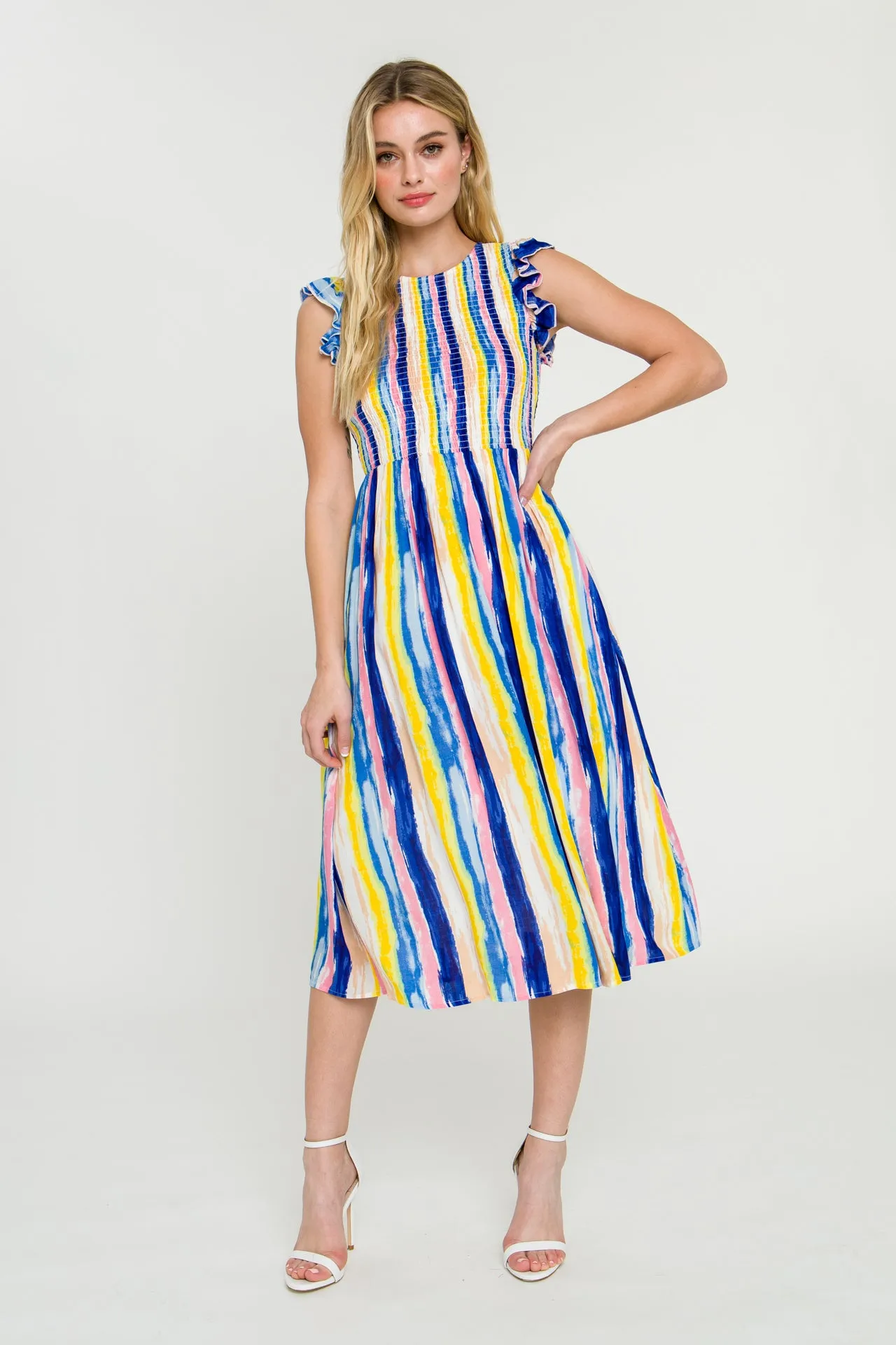 Multi Stripe Midi Dress