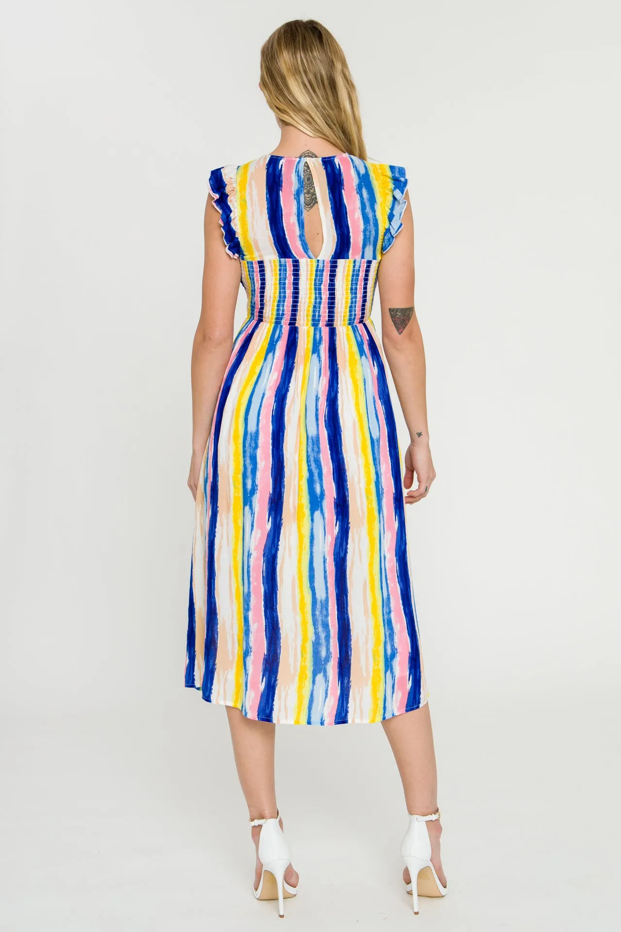 Multi Stripe Midi Dress