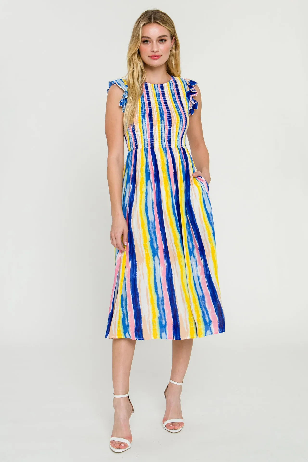 Multi Stripe Midi Dress