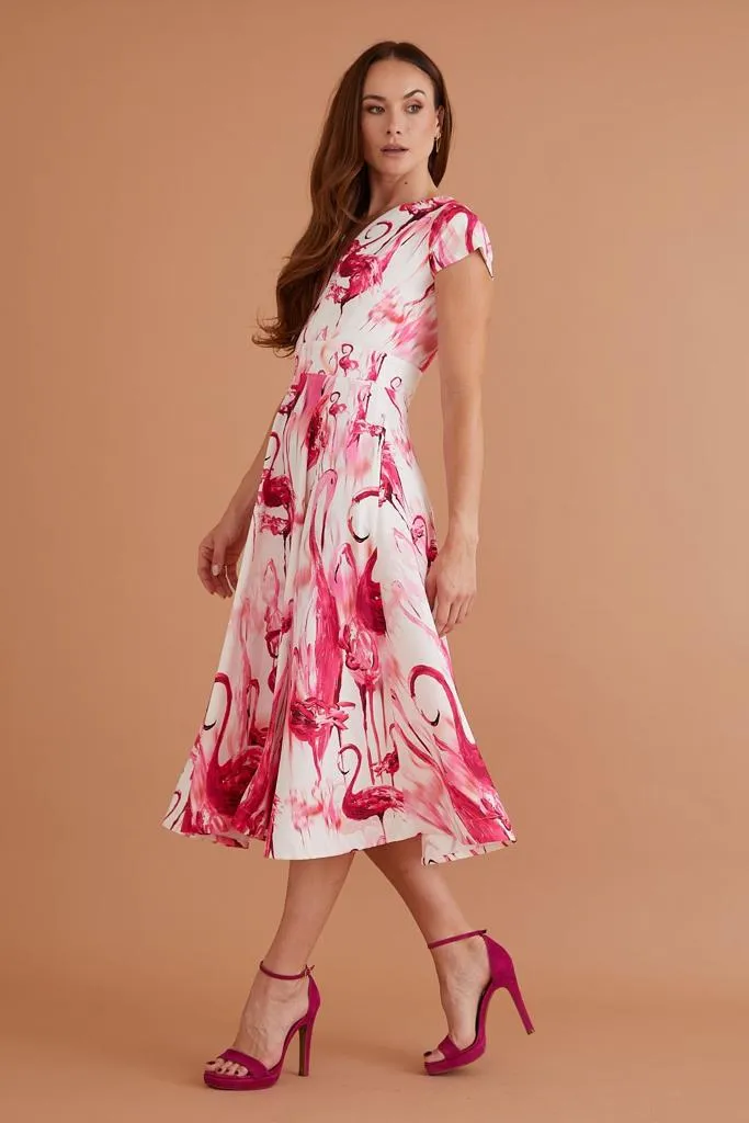 NOVA MIDI DRESS PINK FLAMINGO (PINK)