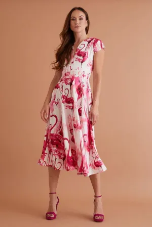 NOVA MIDI DRESS PINK FLAMINGO (PINK)