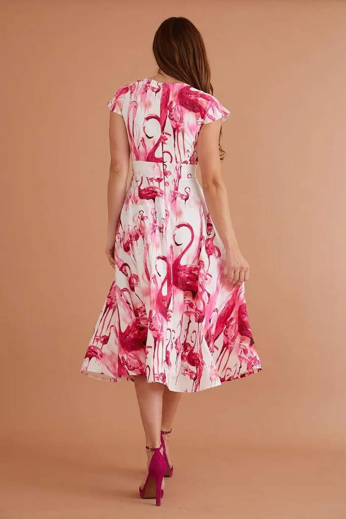 NOVA MIDI DRESS PINK FLAMINGO (PINK)