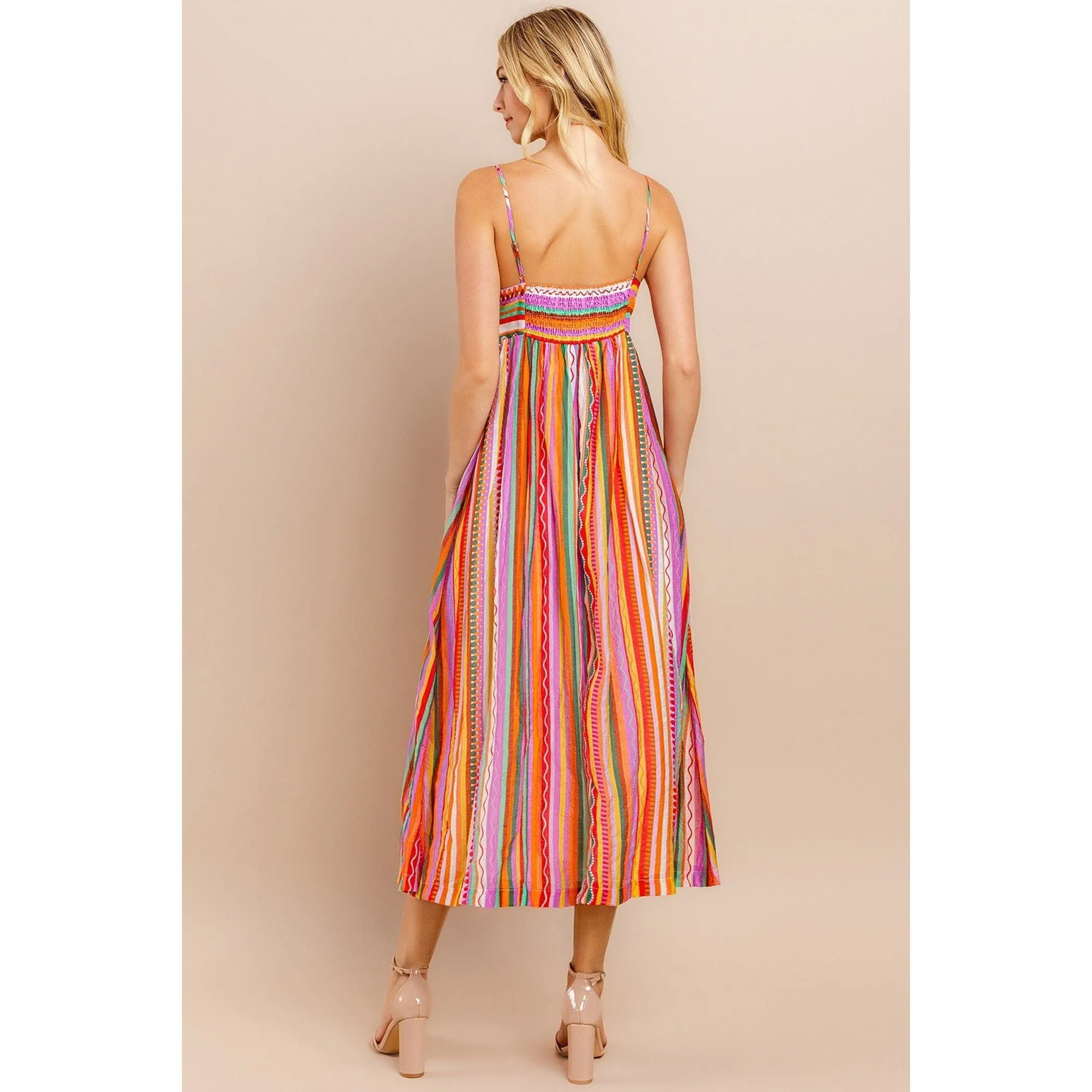 Ophelia Striped Midi Dress