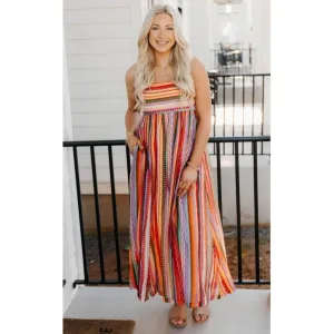 Ophelia Striped Midi Dress