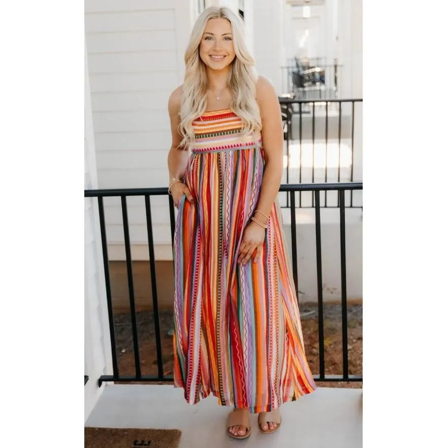 Ophelia Striped Midi Dress