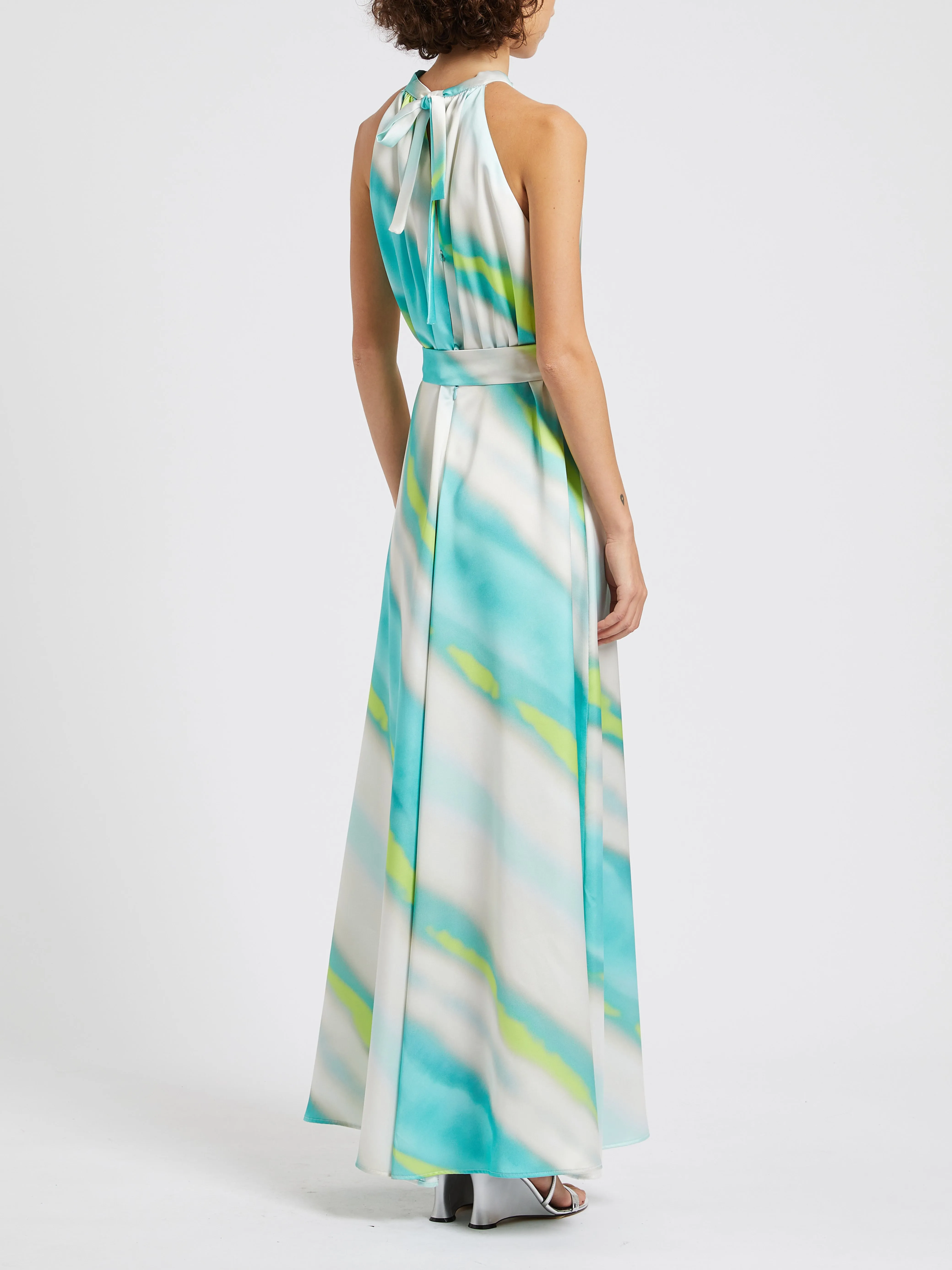 Paella Halter Long Neck Dress