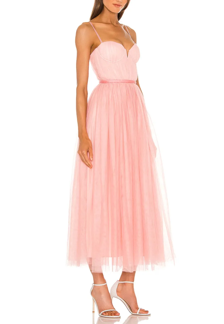 Pink Selena Tulle Midi Dress