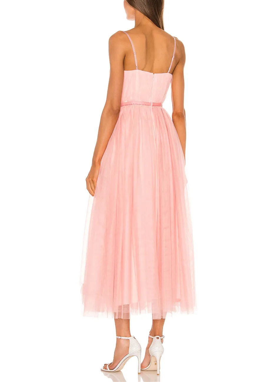 Pink Selena Tulle Midi Dress