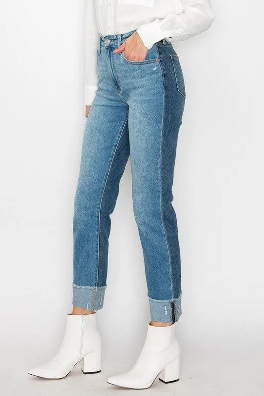 Plus Size High Rise Straight Jeans