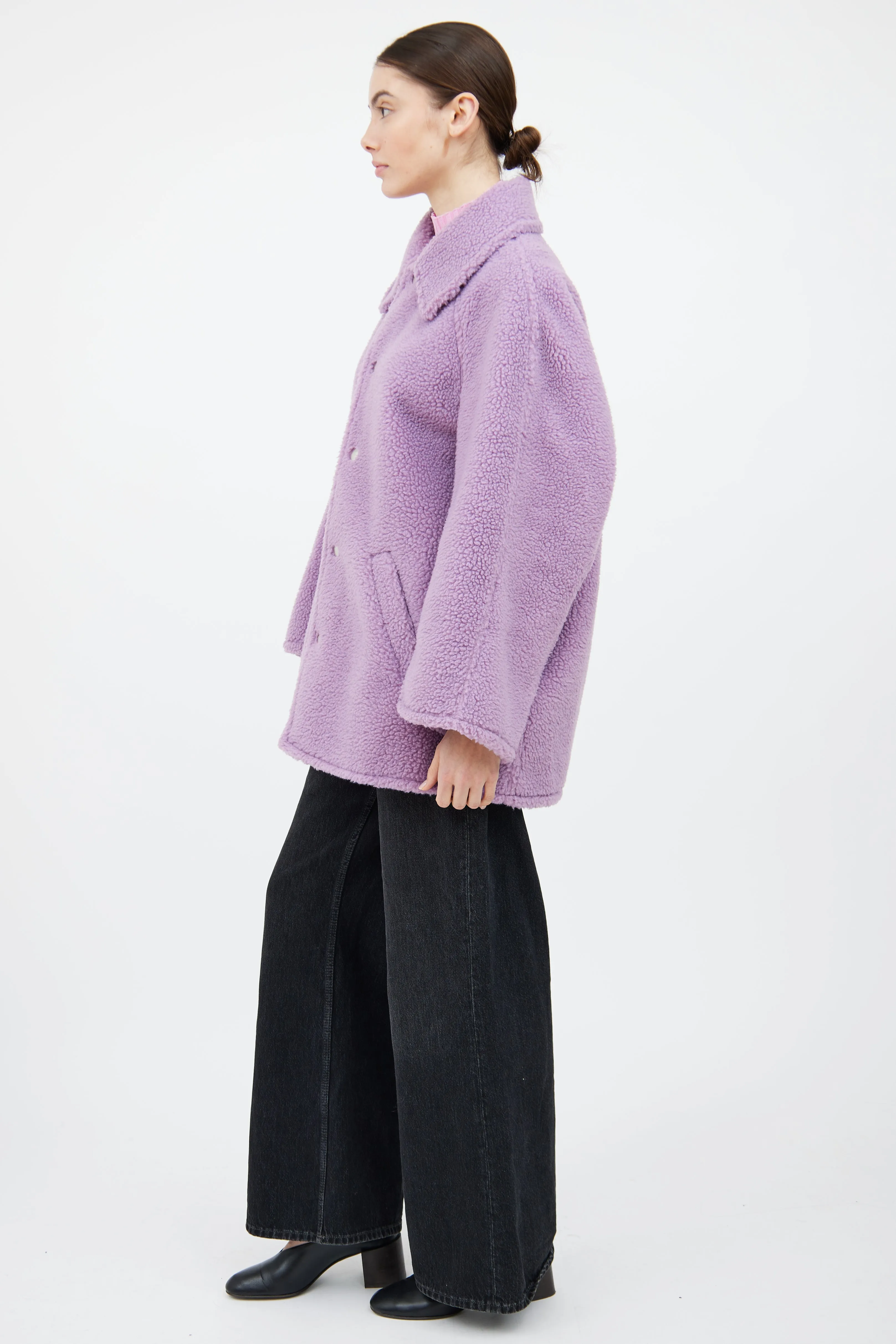 Purple Faux Shearling Jacket