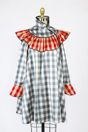 Racquel Dress in Deadstock Gingham Silk Taffeta