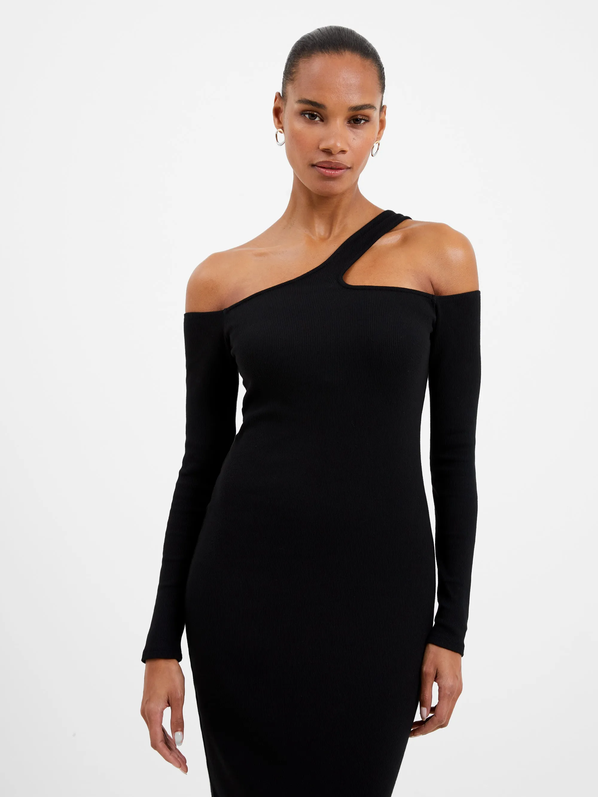 Rassia Cheryle Ribbed Cut-Out Midi Dress