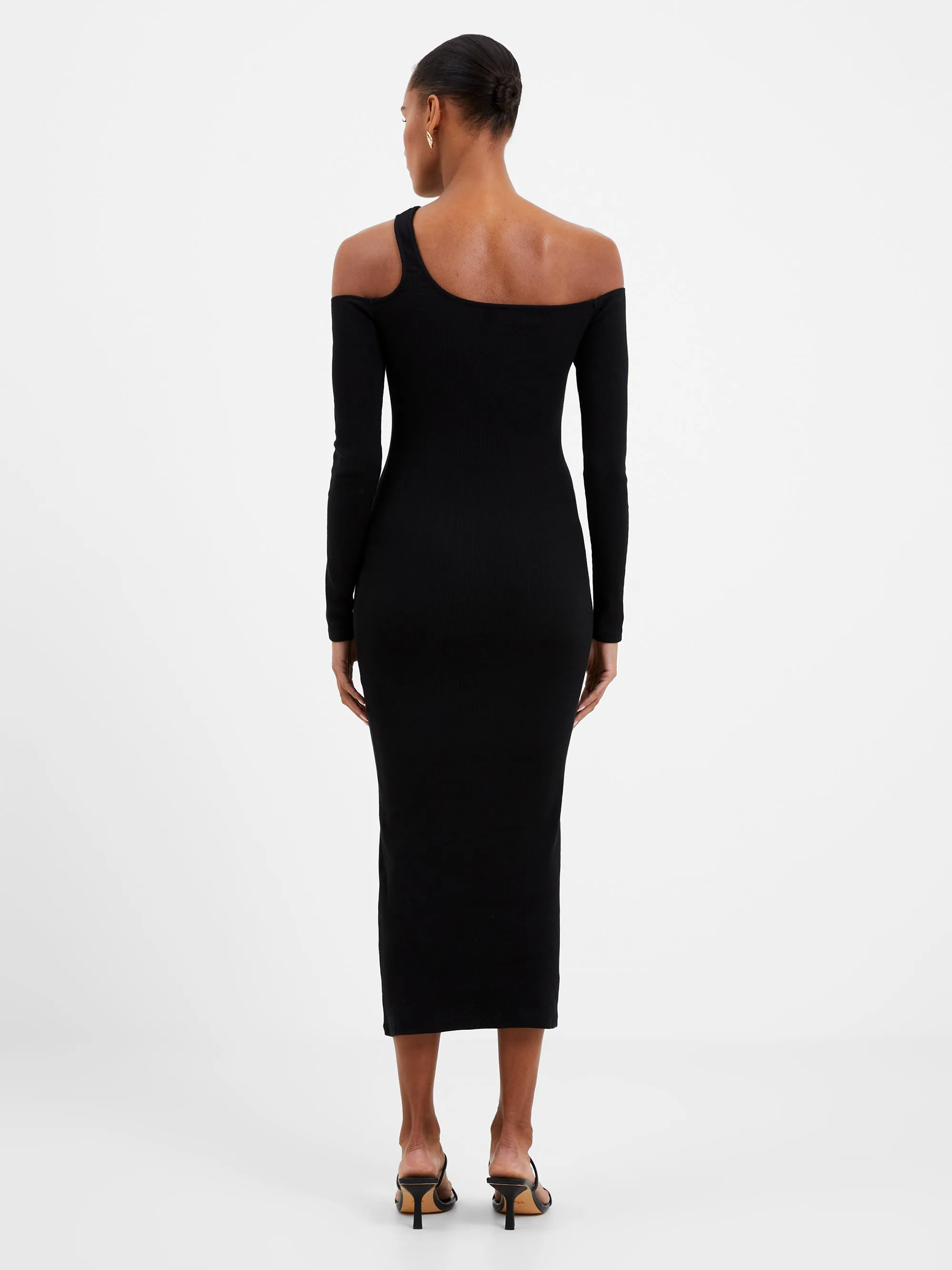 Rassia Cheryle Ribbed Cut-Out Midi Dress