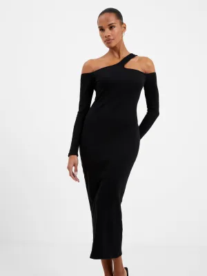 Rassia Cheryle Ribbed Cut-Out Midi Dress