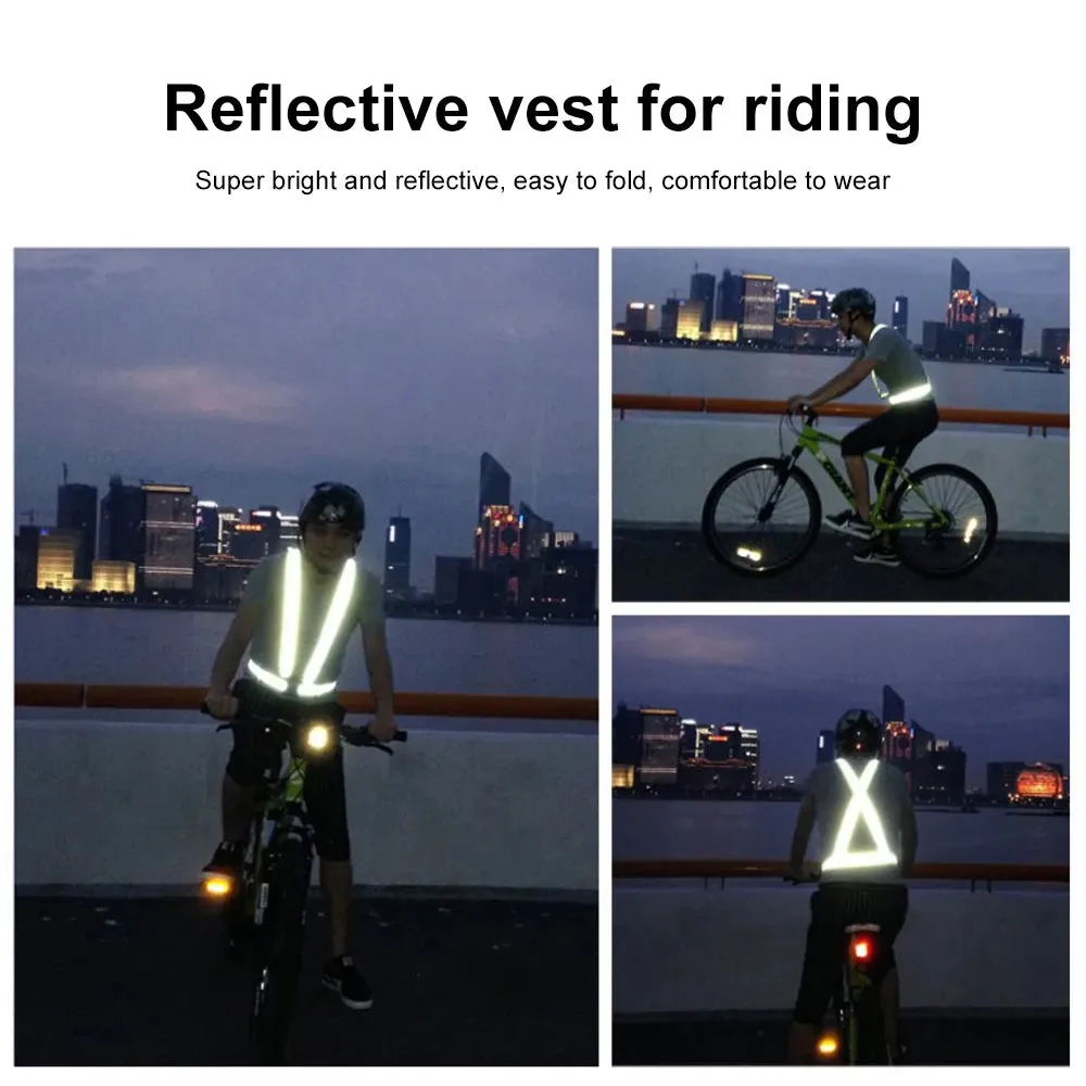 Reflective Vest Night Cycling High Visibility Reflective Strap Outdoor Reflective Safety Jacket Work Security Running Vest