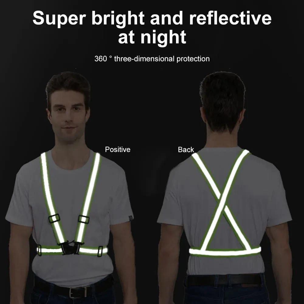 Reflective Vest Night Cycling High Visibility Reflective Strap Outdoor Reflective Safety Jacket Work Security Running Vest