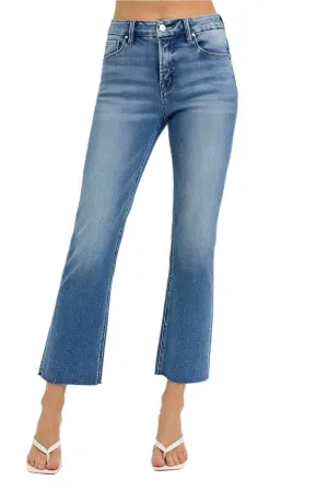 Risen Jeans - Tummy Control High Rise Crop Straight Jeans - RDP5903