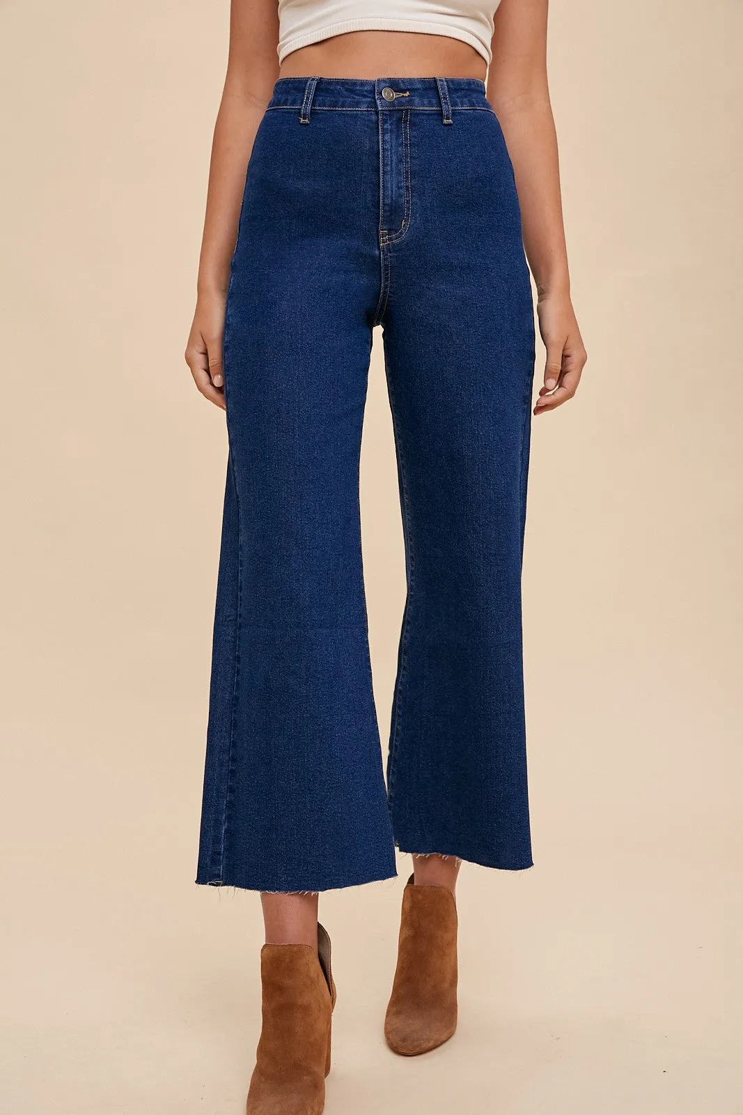 Roxy Wide Leg Jeans || Dark Denim