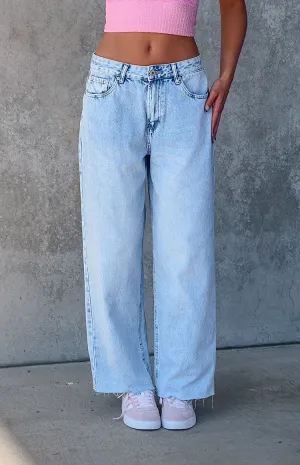 She's Yours Vintage Blue Denim Wide Leg Boyfriend Jeans