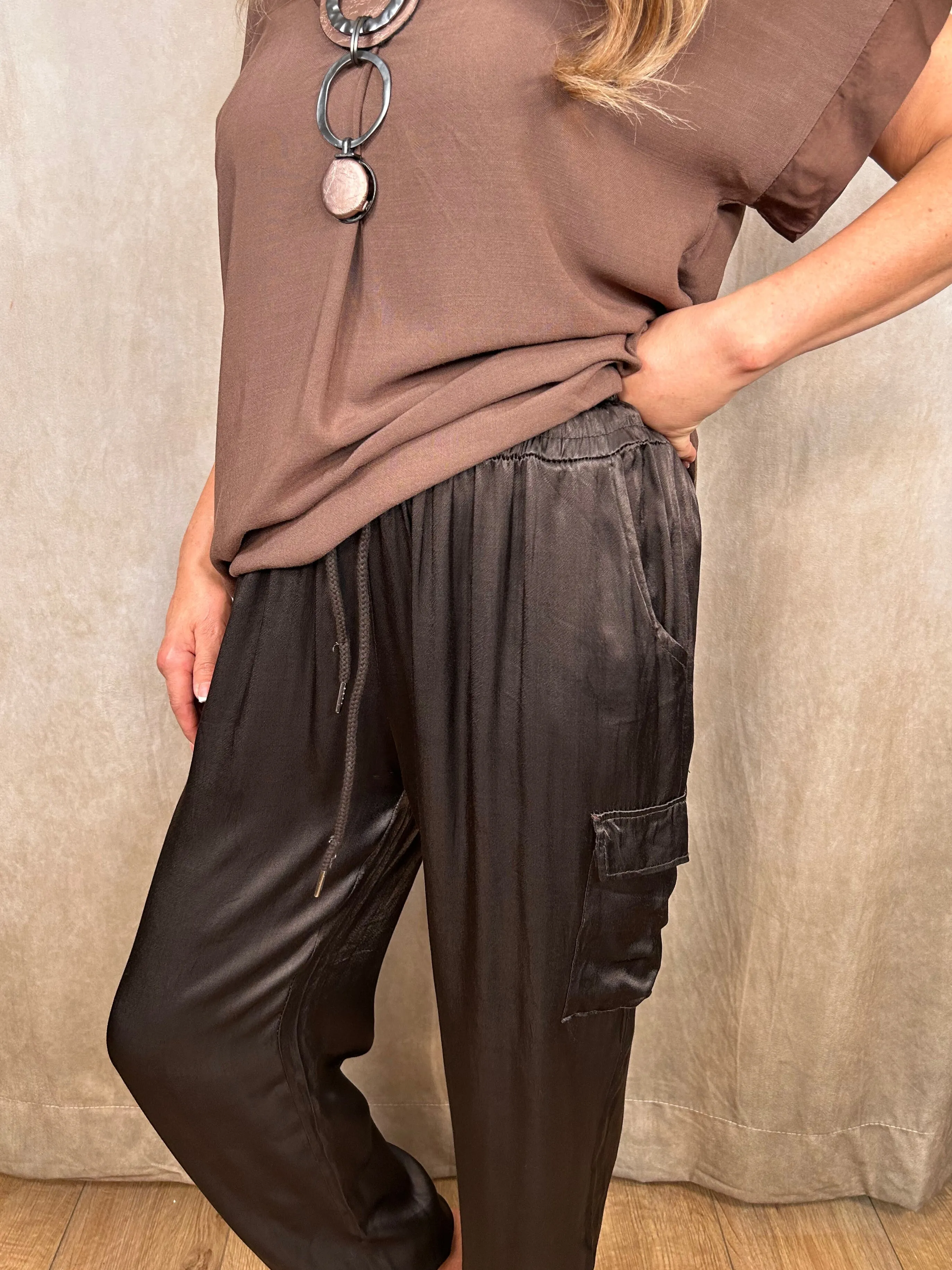 Silk Cargo Pants