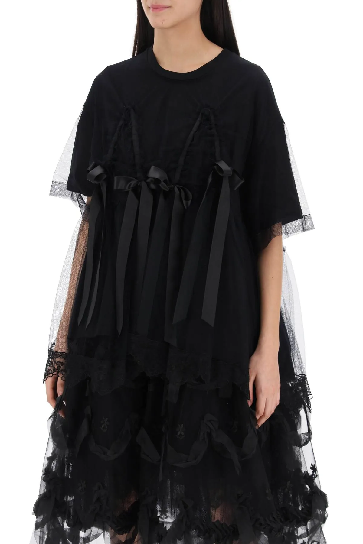 Simone rocha tulle top with lace and bows