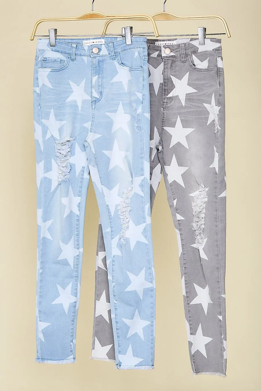 Star Print Skinny Denim