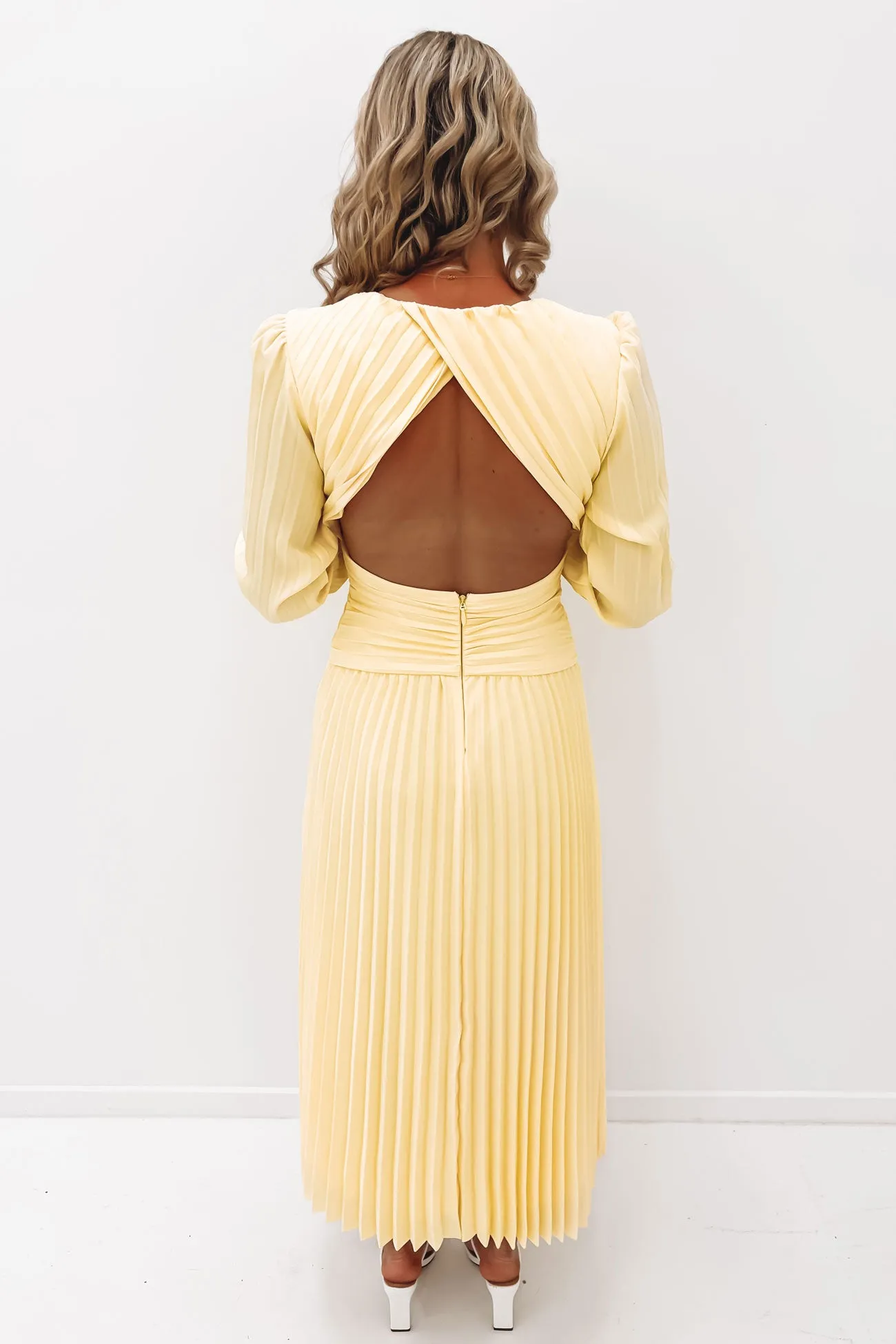 Stars Aligned Midi Dress Lemon