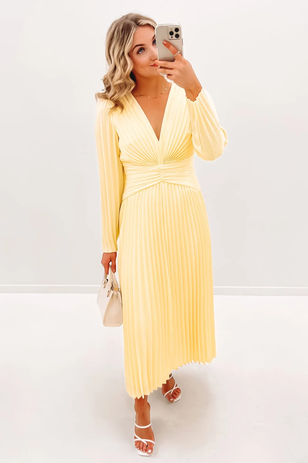 Stars Aligned Midi Dress Lemon