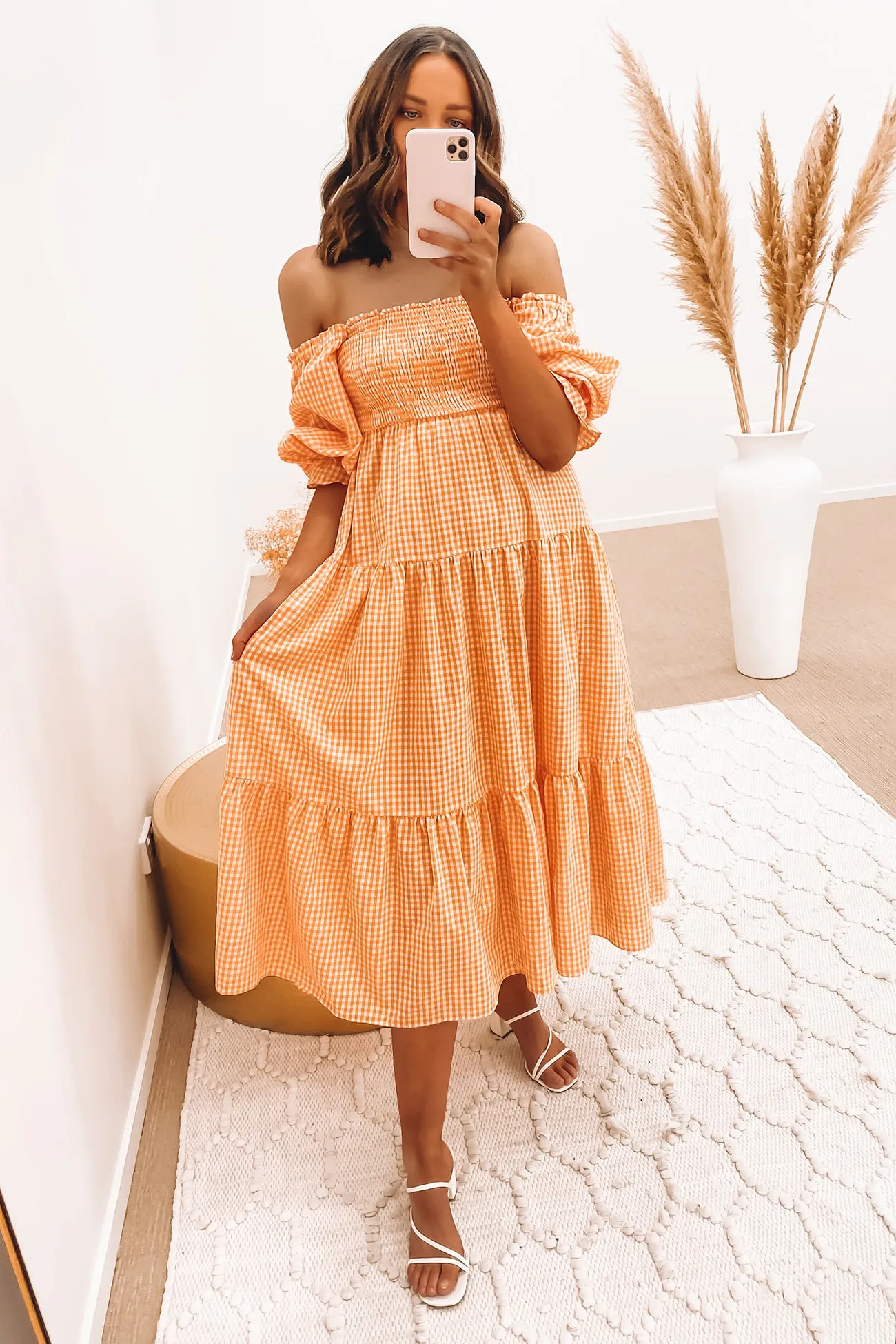 Stevie Midi Dress Orange