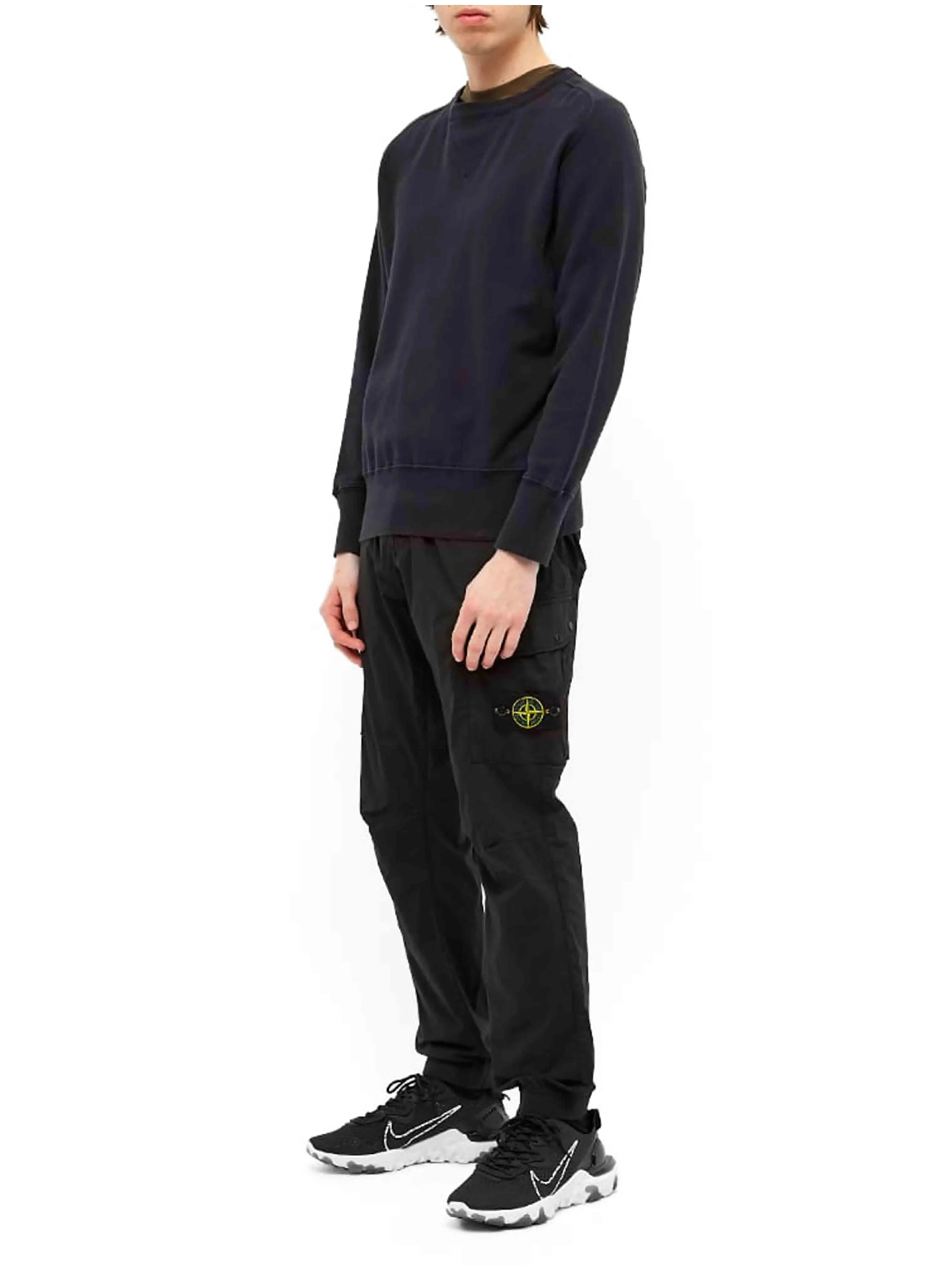 Stone Island Cotton Stretch Cargo Pants Black