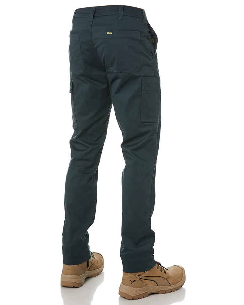 Stretch Cotton Drill Cargo Pants - Green