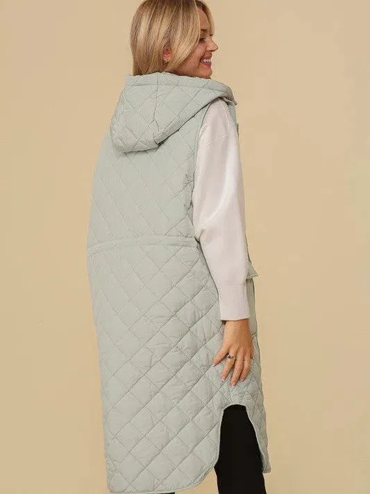 Style on the Go Full Length Oversized Quilted Vest